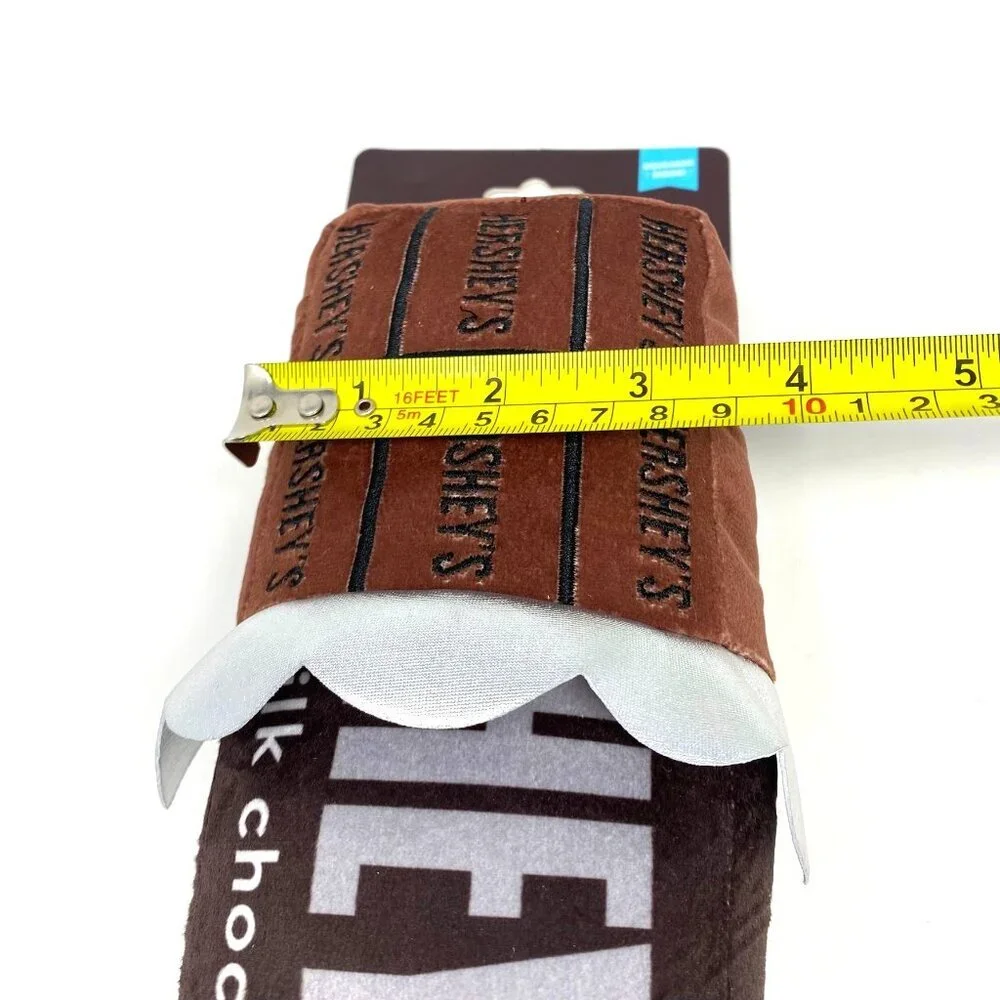 HERSHEY'S Candy Bar Dog Plush Chew Toy Squeaker Brown Play Fetch Entertain